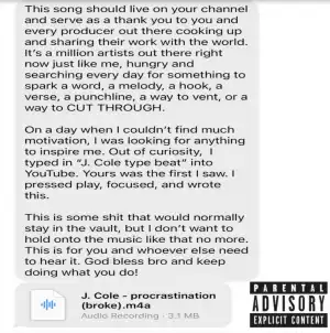 J. Cole - procrastination (broke)