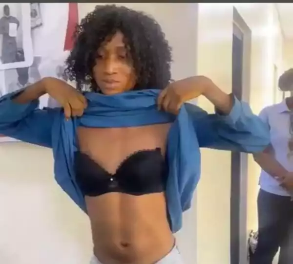EFCC Arrests Alleged Yahoo Boy Who Dressed As A Woman To Evade Arrest (Photo)