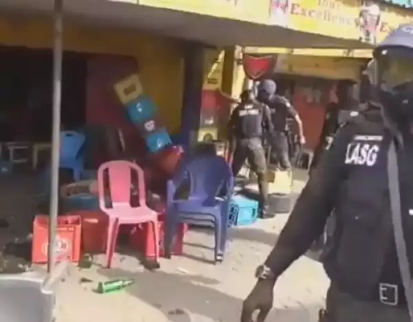 Update: Police officers caught on camera destroying goods of traders in Lagos have been identified and subjected to disciplinary proceedings