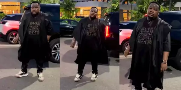 Cubana Chief Priest brags as he shows off his N1.5million Agbada and N1million designer sneaker (Video)