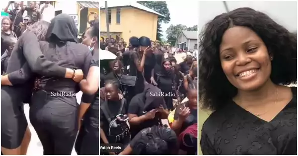 Uniuyo Students Hold Solemn Procession In Honor Of Murdered Job Seeker, Ini-Ubong Umoren (Video)