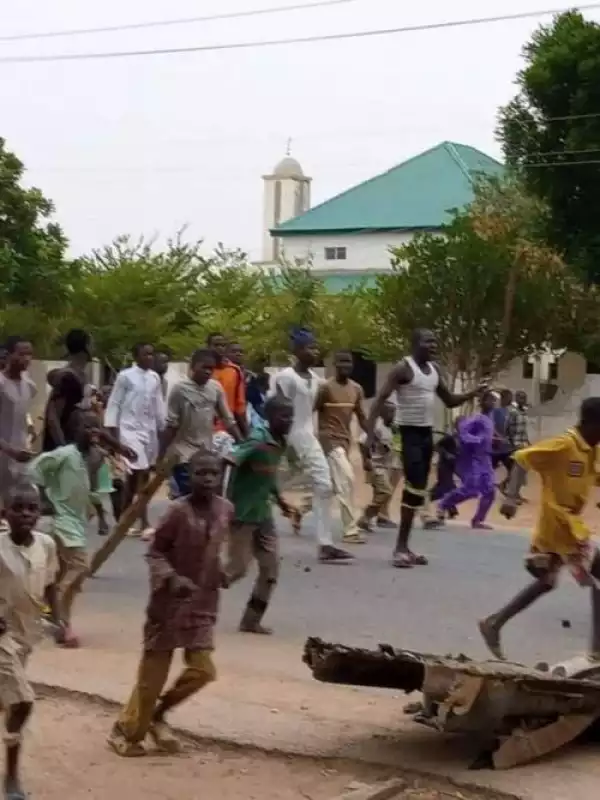 BREAKING: Katsina Residents Protest Repeated Attacks By Bandits, Blast President Buhari, Masari