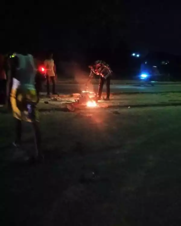 Man Set Ablaze For Allegedly Attempting To Steal A Generator From Church In Akwa Ibom