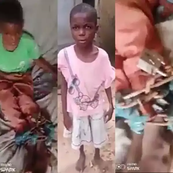 Lady Exposes Neighbour Who Locks Little Kids Inside Room With Chains In Imo (Video)