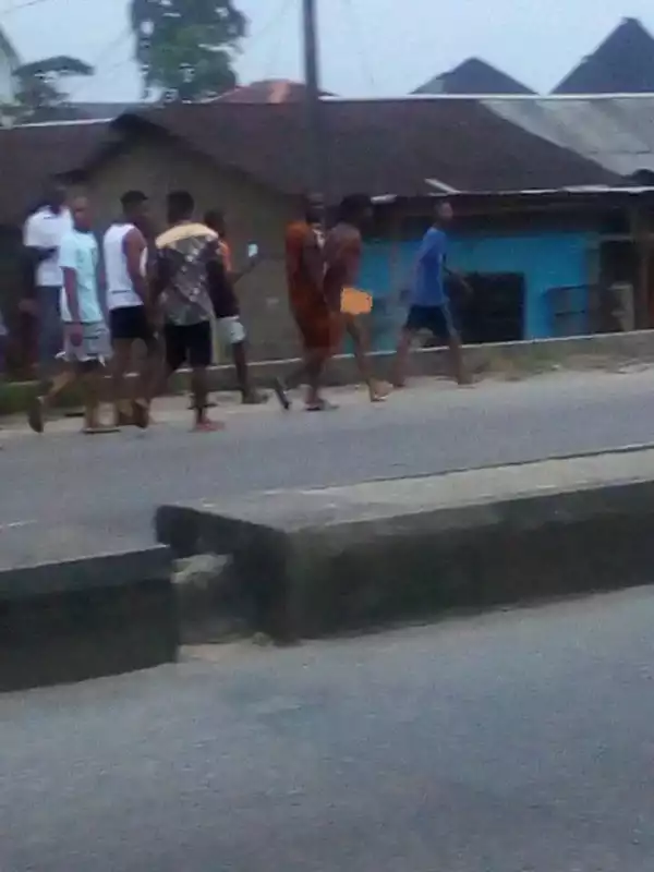 Man Paraded N*ked In Bayelsa Community After He Was Allegedly Caught Stealing Female Pants