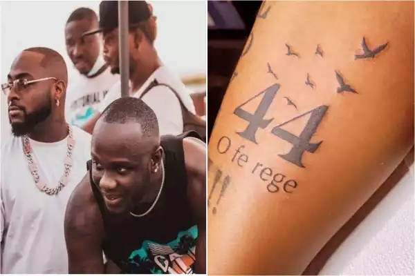 Davido Honours Late Obama DMW, Tattoos His Nickname On His Arm (Photo)