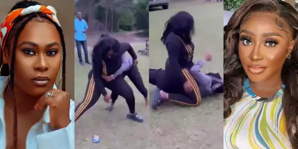“A whole black belt” Chidi Mokeme, Ruth Kadiri reacts as Uche Jombo and Ini Edo engage in brawl (Video)
