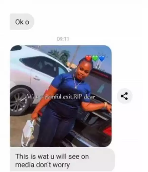 Nigerian Lady Claims Man Threatened To Spread Fake Rumour Of Her Death After She Rejected His Love Overtures