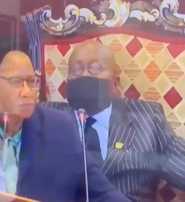 Embarrassing Moment Ghana’s 77-year-old President, Nana Akufo-Addo Fell Asleep During Africa Financing Summit in France (Video)