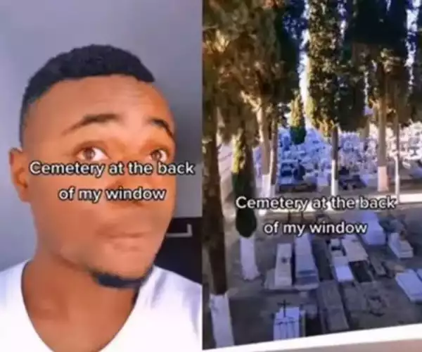 I’m Hearing Sound – Nigerian Man Cries Out After Moving Into New Apartment Only To See Cemetery Behind (Video)