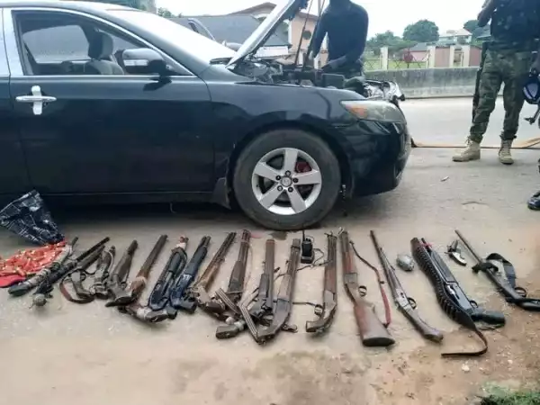 Troops Clear IPOB/ESN Enclave, Capture Cache Of Arms, Ammunition In Imo (photos)