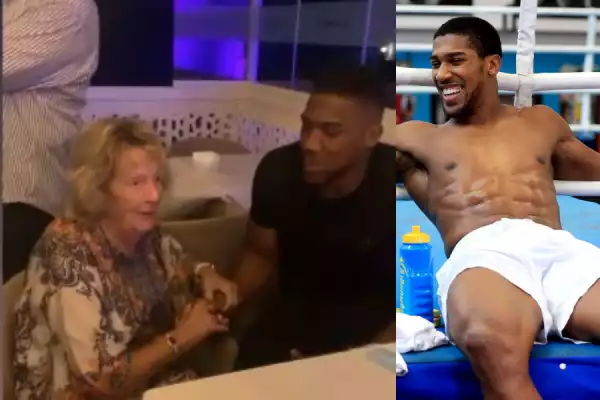 Watch An 87 Year Old Woman’s PRICELESS Reaction When She Met Anthony Joshua For The First Time (Video)