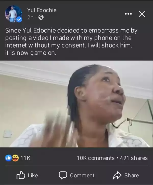 “You have no right to post anything on my social media page” Trouble looms as Yul Edochie threatens to expose Judy Austin (Video)