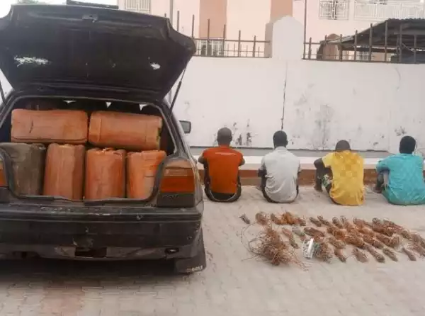 NSCDC Arrests Suspects With 40 Jerrycans Of Petrol In Zamfara