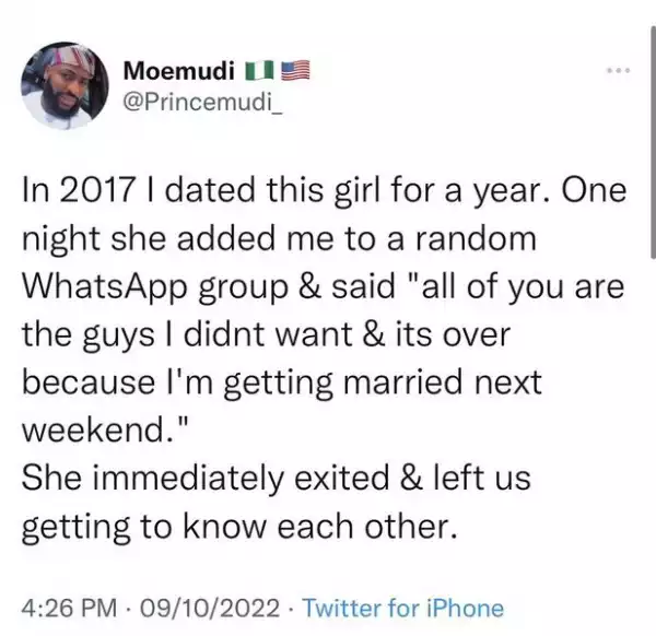 Man Reveals How His Girlfriend Broke The News Of Her Wedding To Another Man, To Him And Other Men She Was Dating