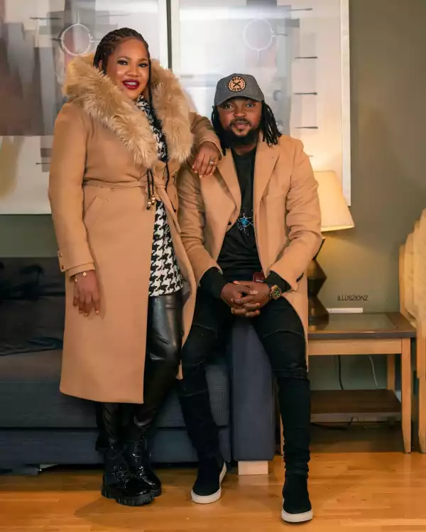 Toyin Abraham And Husband, Kolawole Ajeyemi Rock Matching Outfits To Movie Premiere In UK (Photo)