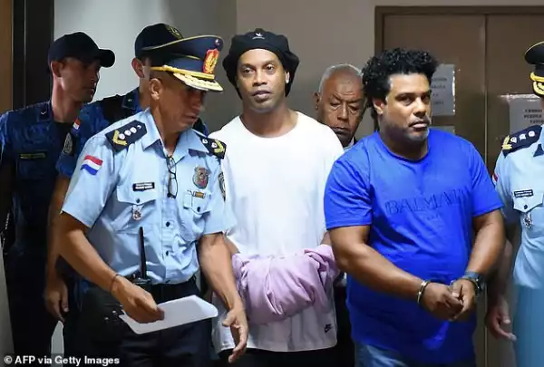 Football legend, Ronaldinho is refused house arrest as he remains in maximum security prison in Paraguay for using fake passport