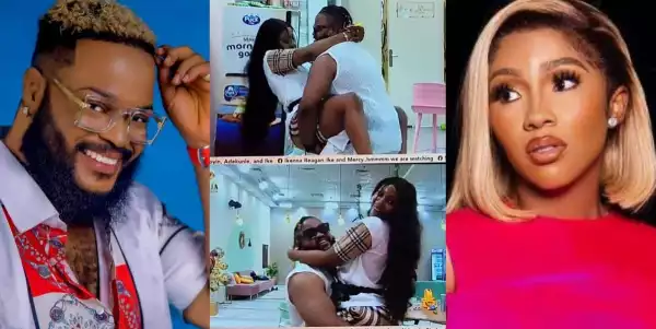 “Your yansh is heavier than your heart,” – Whitemoney says after lifting fellow housemate, Mercy Eke