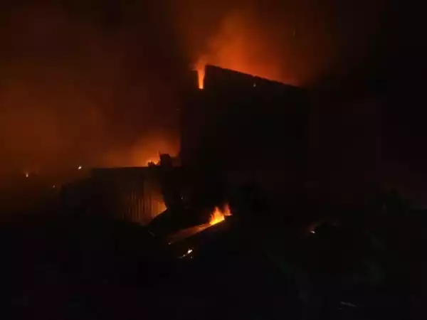 Horror! Goods Worth Millions Of Naira Destroyed As Fire Guts Shops And Pharmacy In Kaduna (Photos)