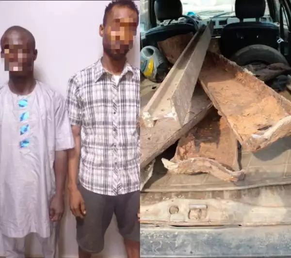 Two Suspected Train Vandals Apprehended In Lagos (Photos)