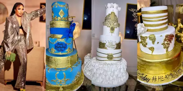Tonto Dikeh shows off her cakes as she marks 38th birthday with gratitude By Me