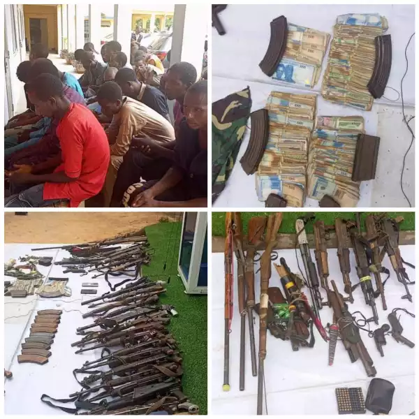 Police nab 32 suspected kidnappers in Adamawa, recover N1.6m and 13 AK-47 rifles