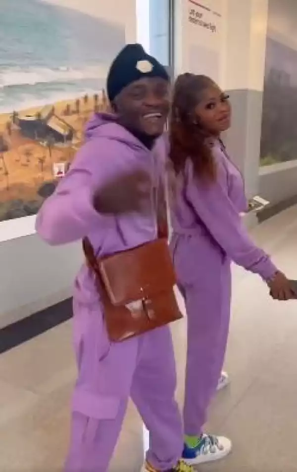Portable And His Wife Arrive Airport In Matching Outfits (Video)