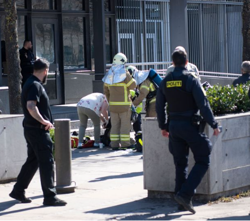Man rushed to hospital after setting himself on fire outside American embassy