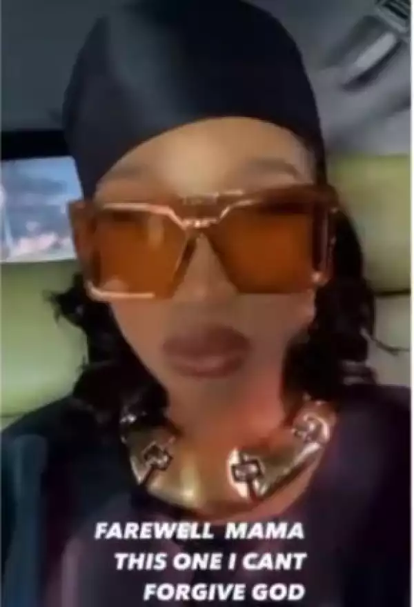 This One I Can’t Forgive God - Tonto Dikeh Writes As She Shares Video Of Her Turning Up For Her Step-Mother’s Burial (Video)