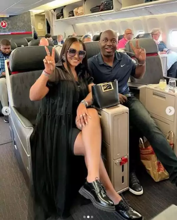 Mercy Aigbe And Husband, Kazim Adeoti Embark On London Trip For Movie Premiere