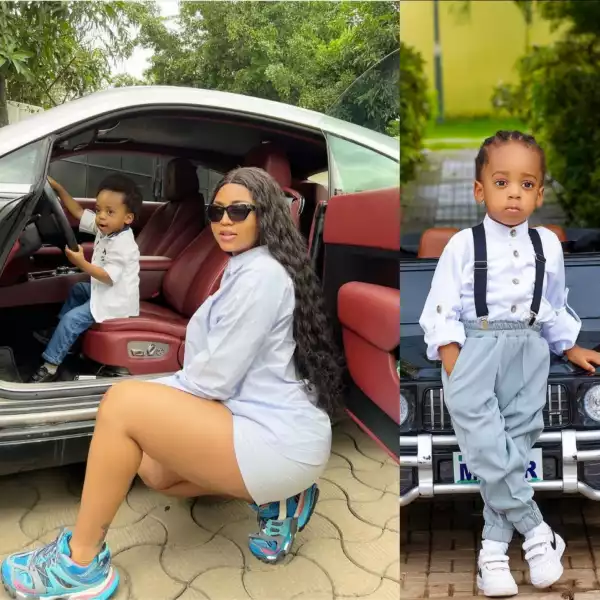 Regina Daniels Shares Handsome New Photos of Her Son Munir Ahead of His 2nd Birthday