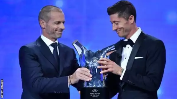 Bayern Munich Striker Lewandowski Wins UEFA Player Of The Year Award