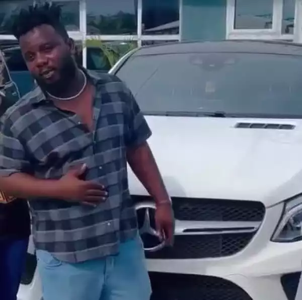 Skit Maker, Sabinus Acquires Another Mercedes Benz One-month After Ghastly Accident (Video)