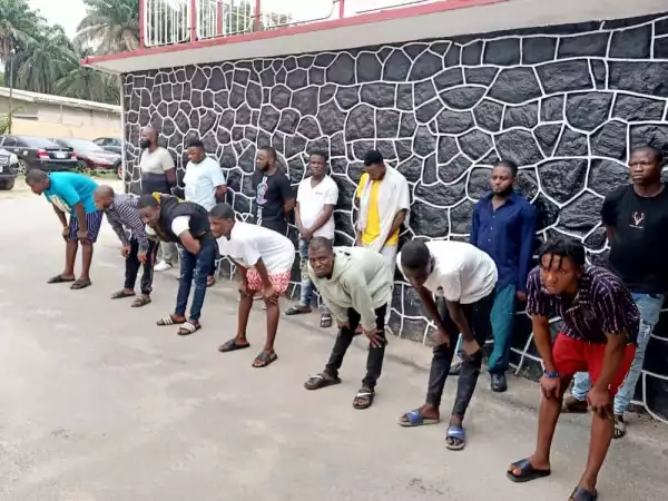 14 Yahoo Boys Arrested With Their Exotic Cars In Badore Area Of Lagos (Photos)