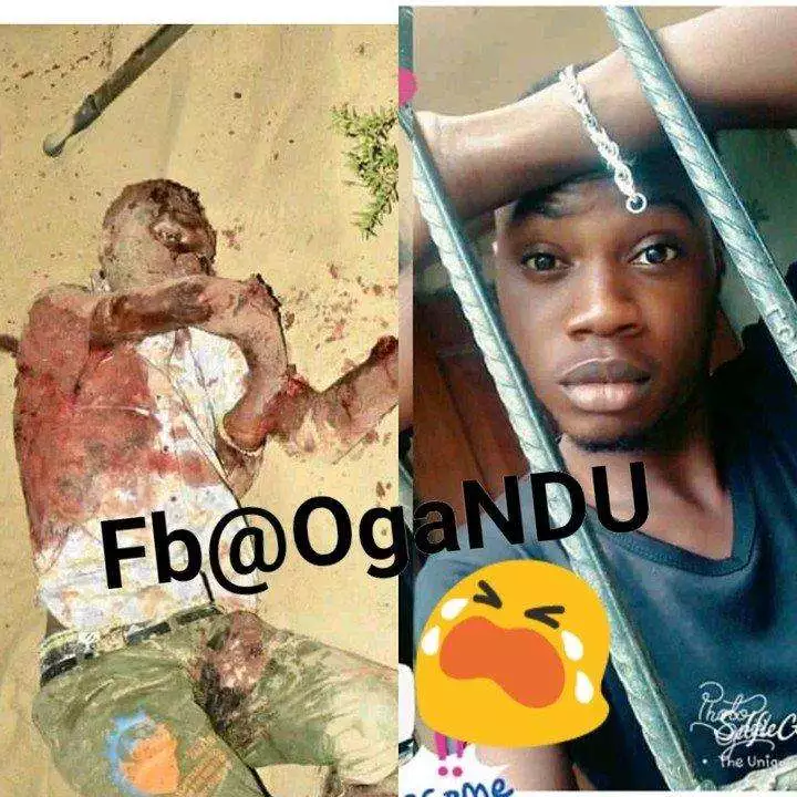 GRAPHIC PHOTO: Cultist killed by rival in Bayelsa state.