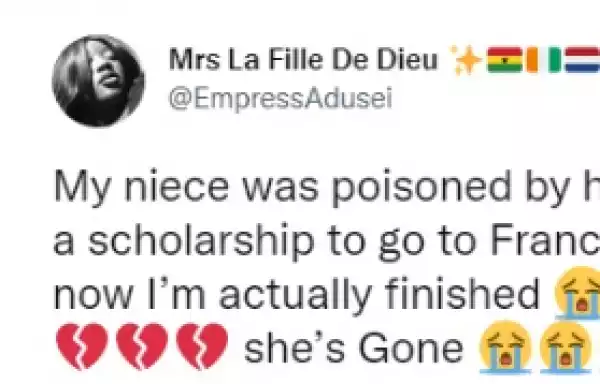 Jealous Friends Allegedly Poison Lady After She Gained Scholarship To Study In France