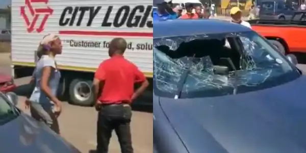 Woman destroys her husband’s car after catching him with his girlfriend at a hotel (video)