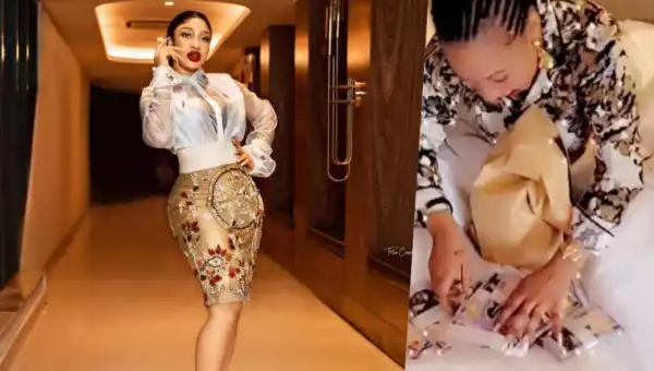 Actress, Tonto Dikeh Gets Cash Gift Of N2M For Her Birthday (Video)