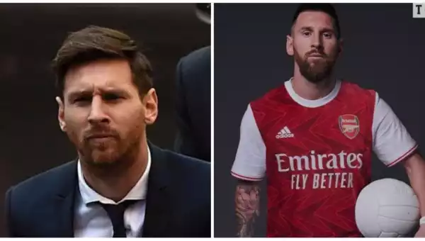"For Una Dream” – Nigerians Mock Arsenal Fans Over A photoshopped Photo Of Messi In Their Jersey