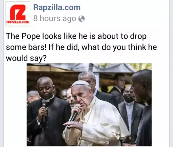 Photo: Looks Like The Pope Was Dropping Dope Punchlines While In Africa