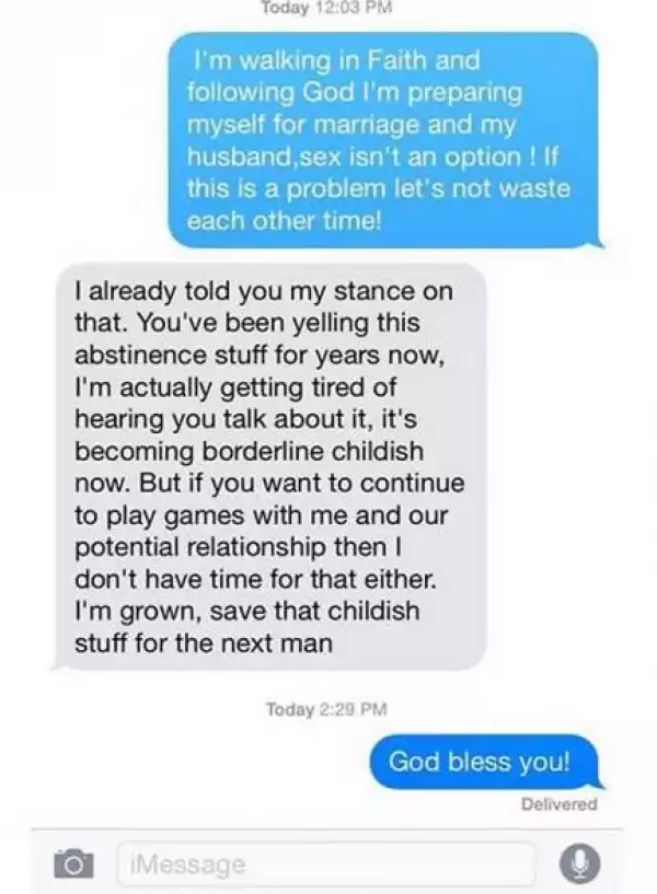 See What A Guy Told A Lady That Demanded For A No Sex Relationship From Him